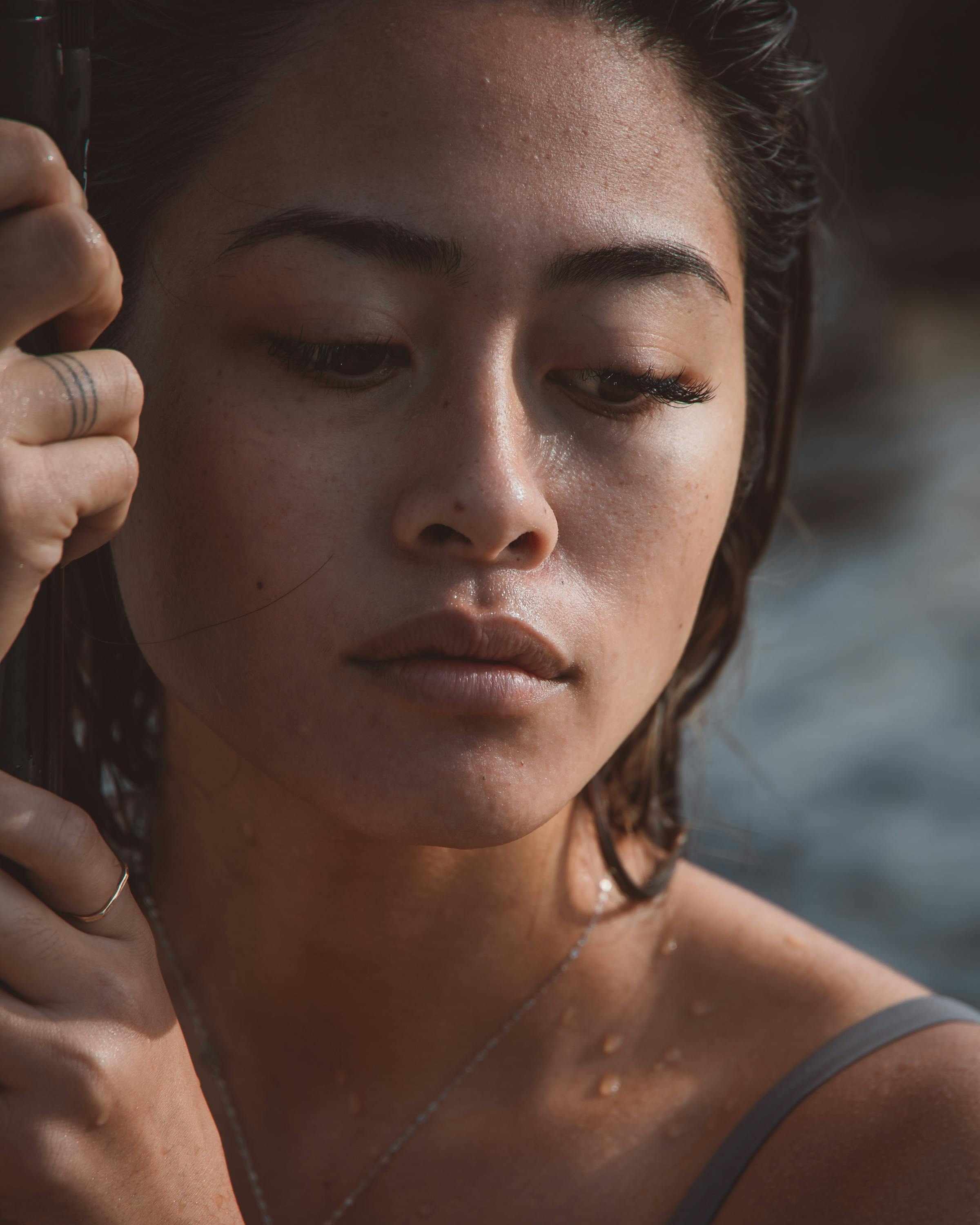 Beautiful skin close-up portrait
